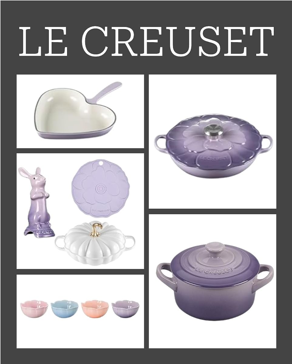 Le Creuset in Purple collage