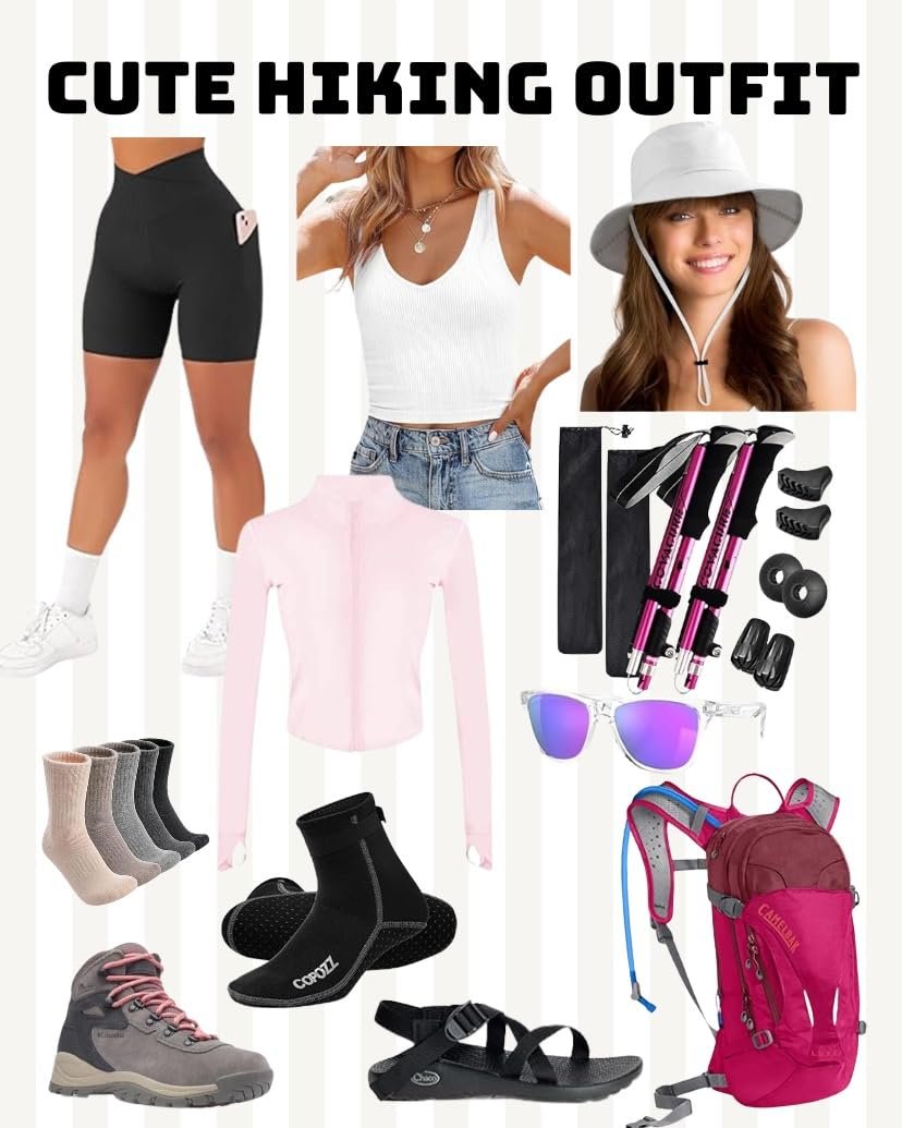 The Cute Hike Fit collage