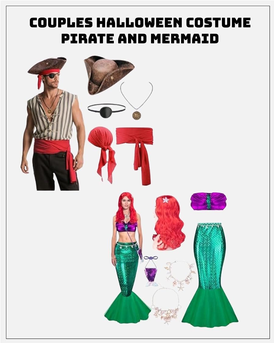 Halloween: Pirate & Mermaid collage