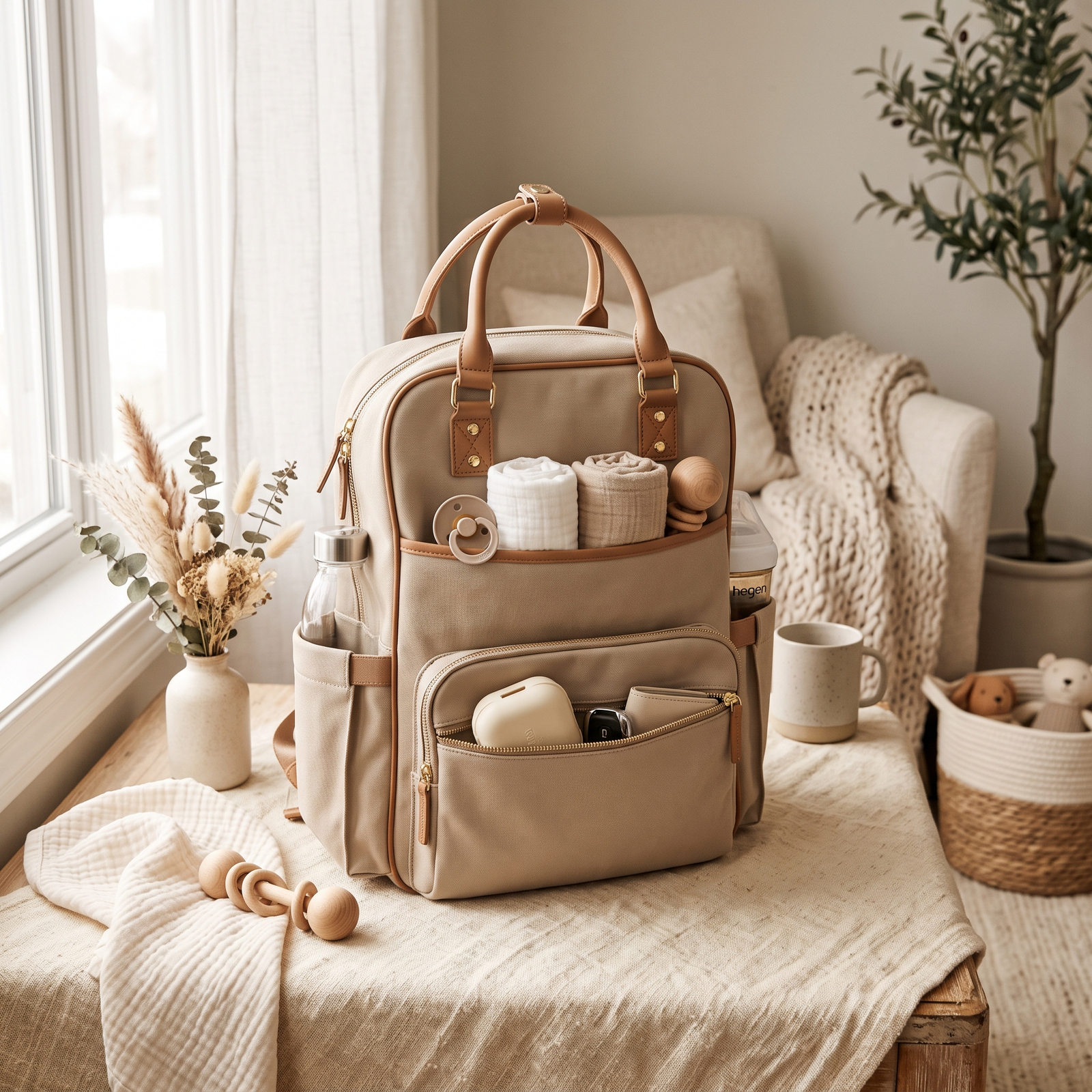 Diaper bag backpack organizer